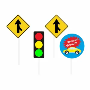 Colorful Cars Theme Cupcake / Food Toppers