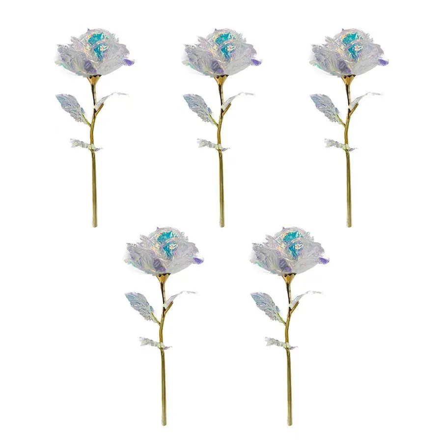 Colorful White Roses Artificial Flower Gift