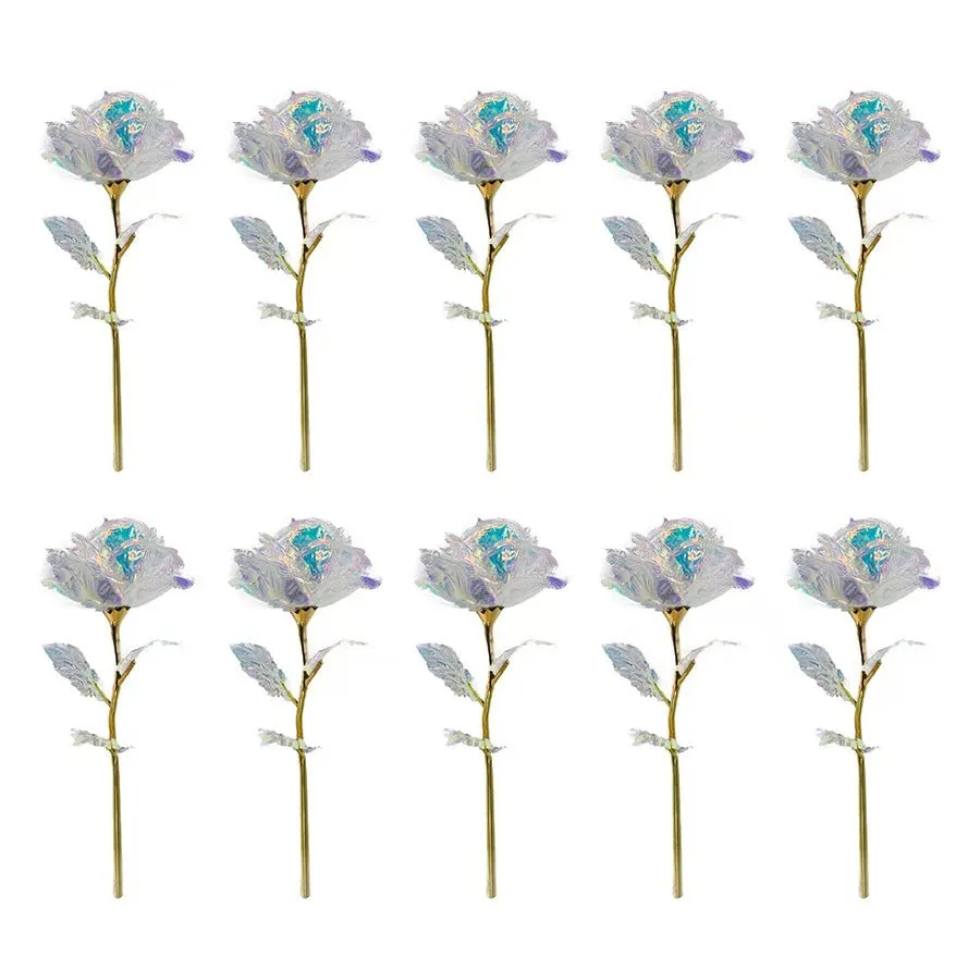 Colorful White Roses Artificial Flower Gift
