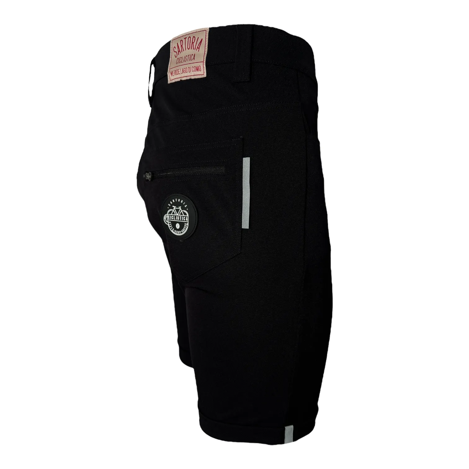Commuting shorts with reflective details