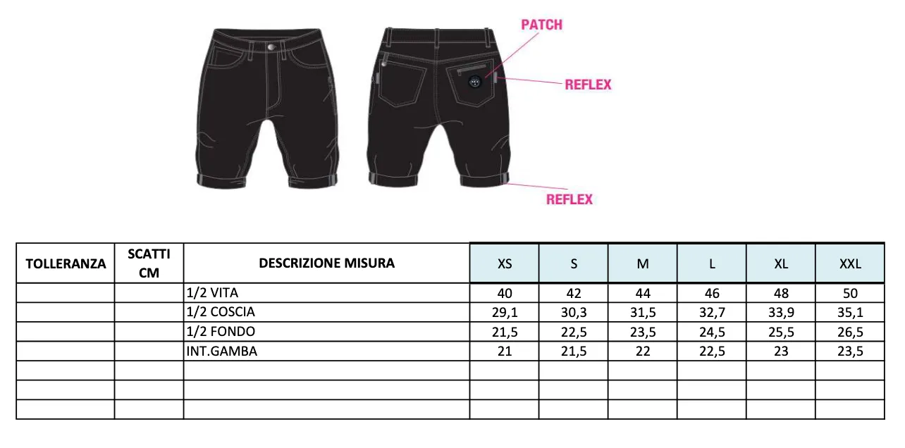 Commuting shorts with reflective details
