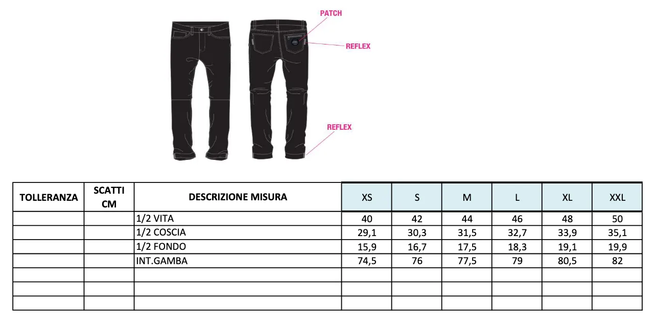 Commuting trousers with reflective details