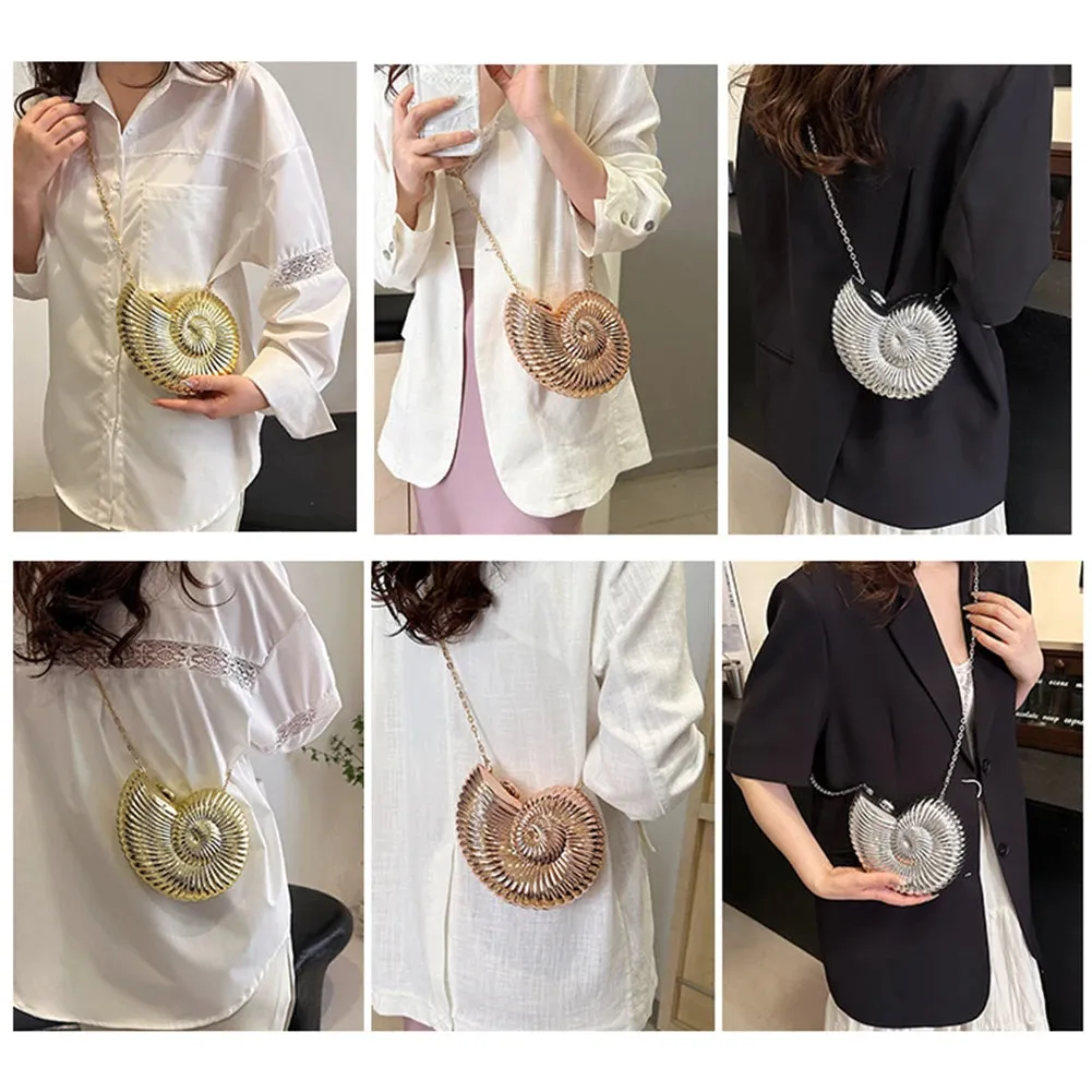 Conch Shape Evening Clutch Purse Acrylic Fashion Evening Bags Stylish Shoulder Bag Stylish Crossbody Bag for Wedding Party