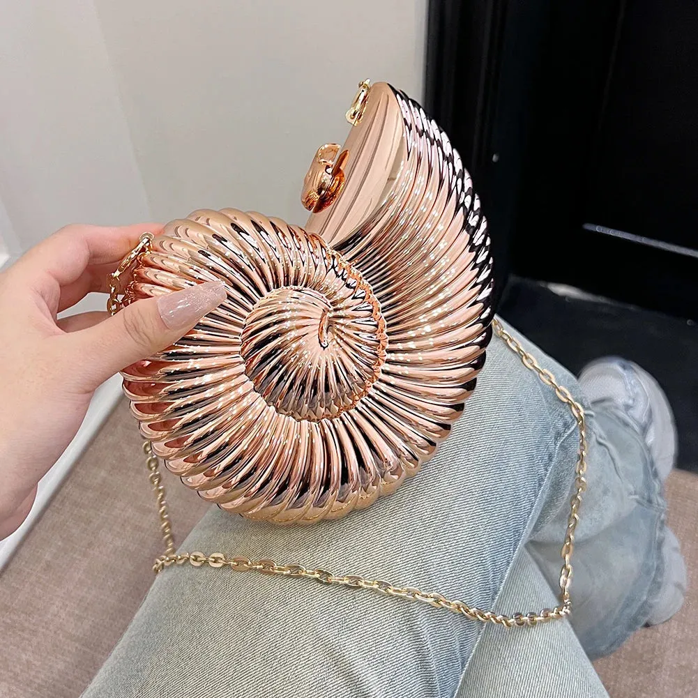 Conch Shape Evening Clutch Purse Acrylic Fashion Evening Bags Stylish Shoulder Bag Stylish Crossbody Bag for Wedding Party