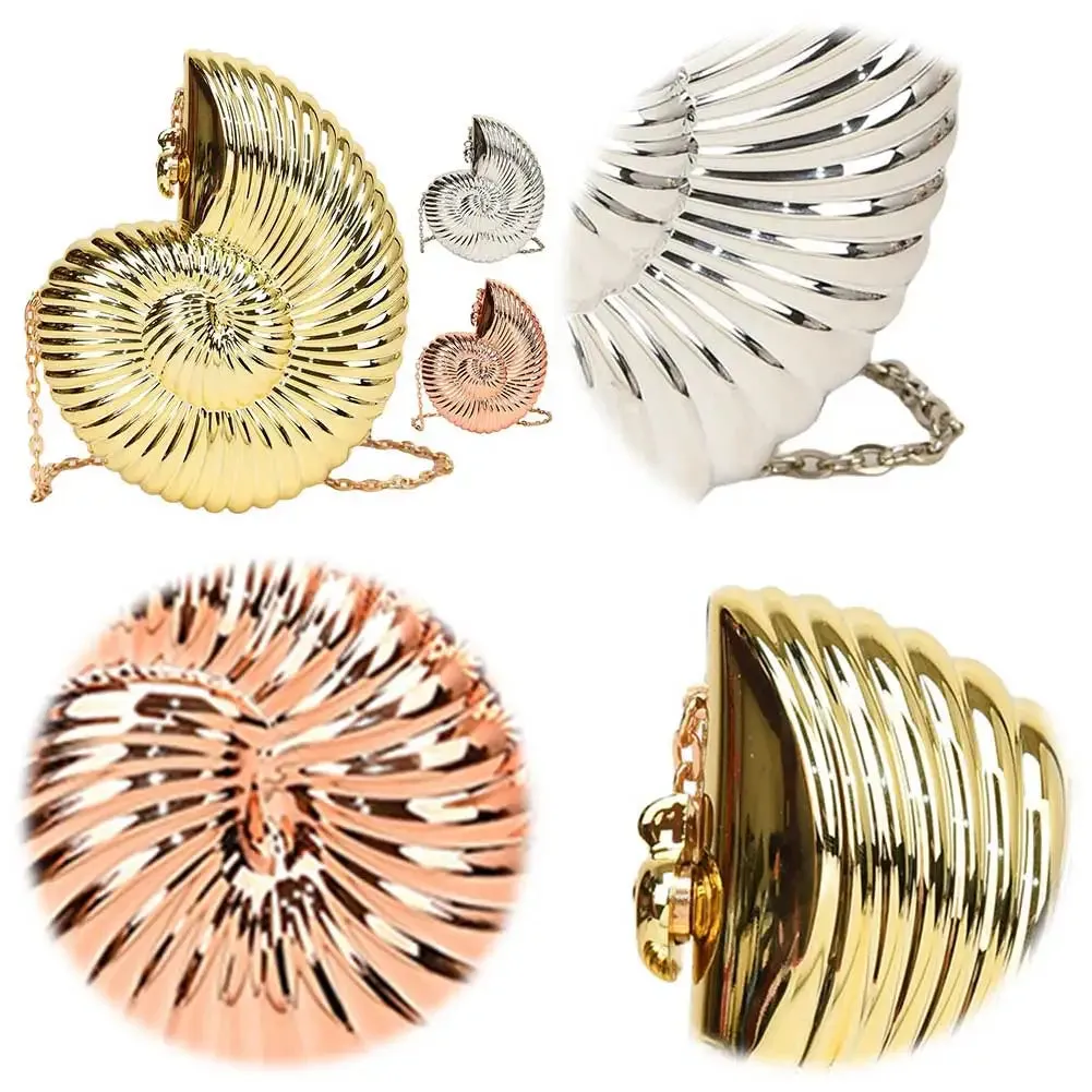 Conch Shape Evening Clutch Purse Acrylic Fashion Evening Bags Stylish Shoulder Bag Stylish Crossbody Bag for Wedding Party