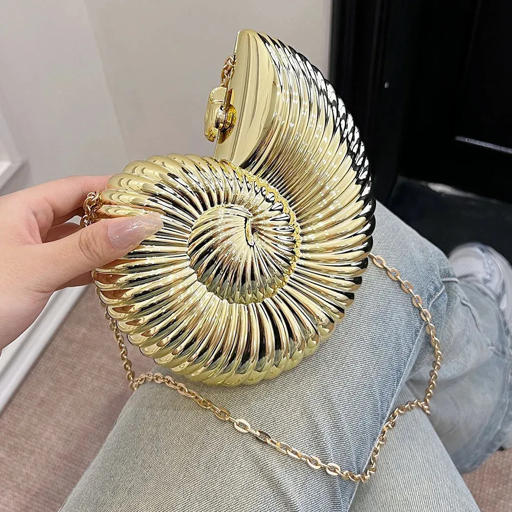 Conch Shape Evening Clutch Purse Acrylic Fashion Evening Bags Stylish Shoulder Bag Stylish Crossbody Bag for Wedding Party