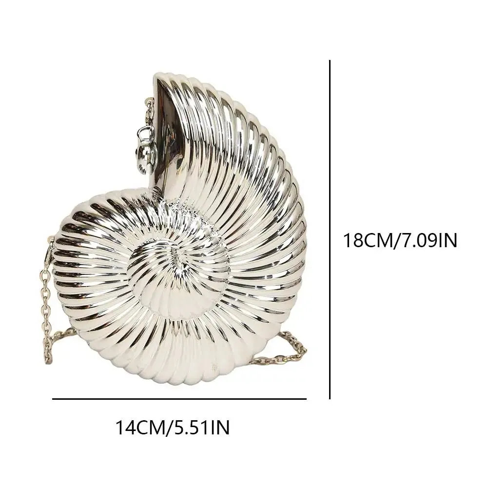 Conch Shape Evening Clutch Purse Acrylic Fashion Evening Bags Stylish Shoulder Bag Stylish Crossbody Bag for Wedding Party