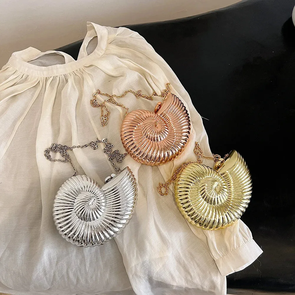 Conch Shape Evening Clutch Purse Acrylic Fashion Evening Bags Stylish Shoulder Bag Stylish Crossbody Bag for Wedding Party