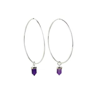 CRYSTAL HOOPS | AMETHYST