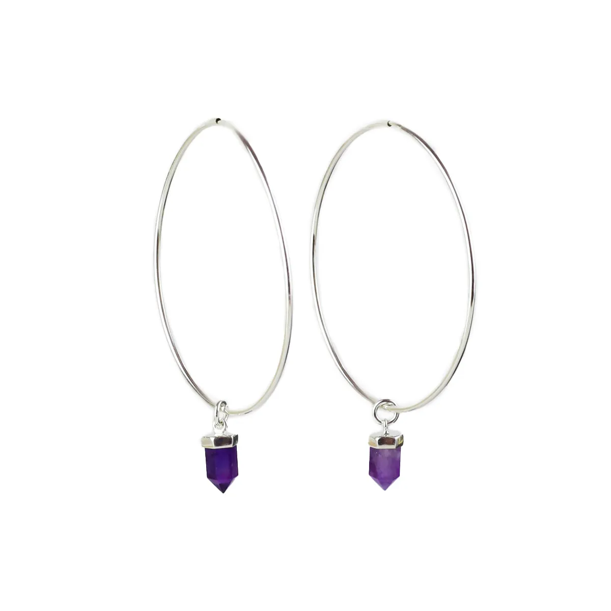 CRYSTAL HOOPS | AMETHYST