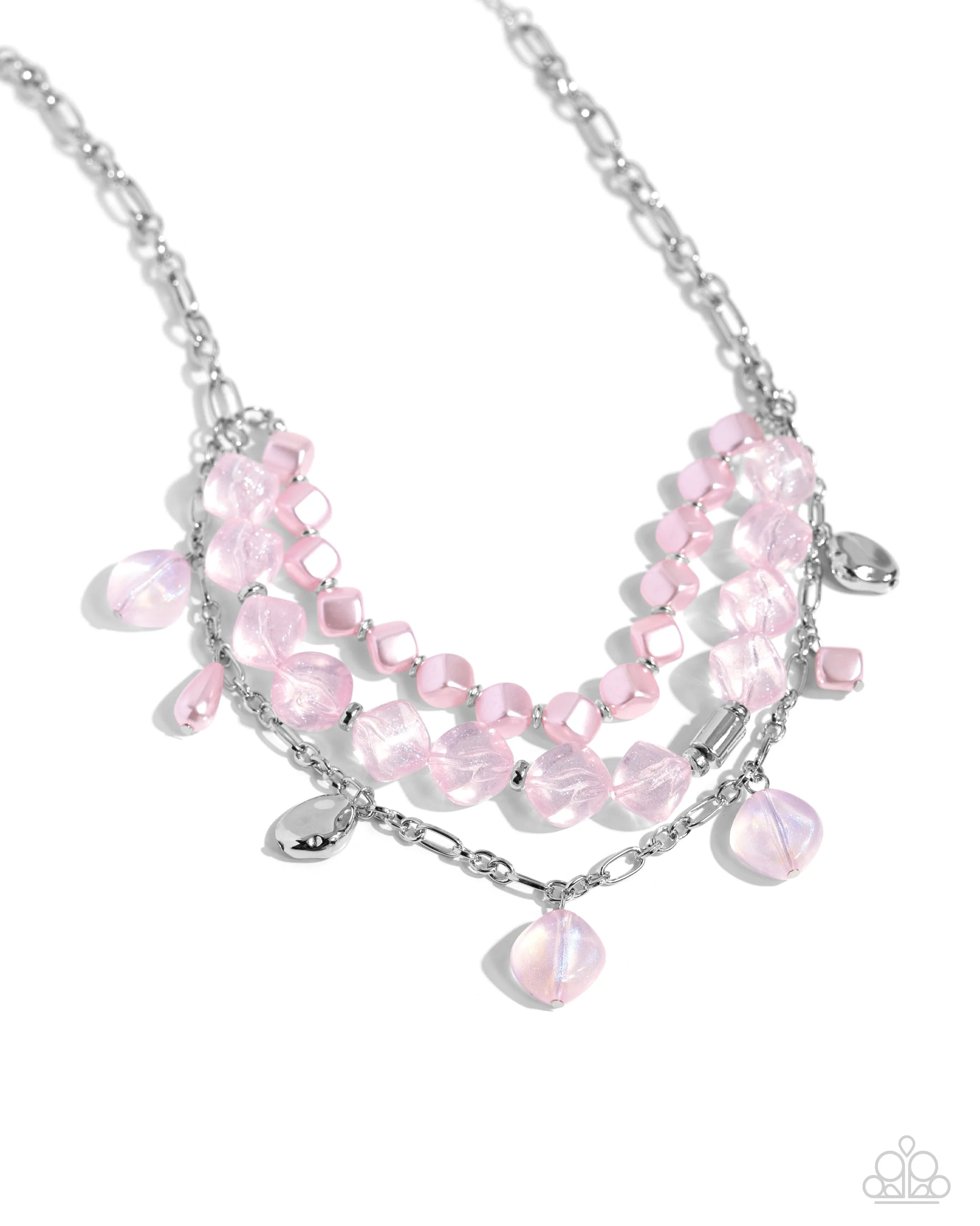 Cubed Cameo - Pink Necklace