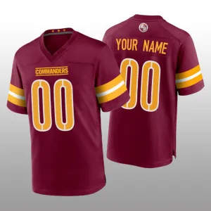 Custom Washington Commanders Burgundy Game Jersey Football Stitched Jerseys