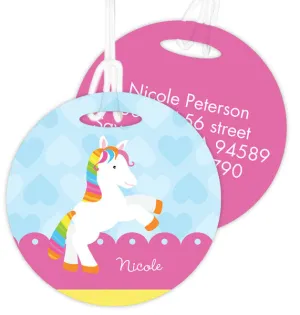 Cute Rainbow Pony Personalized Bag Tag