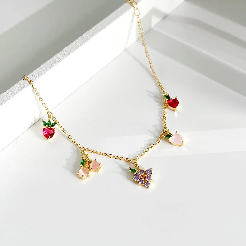 Dainty Colorful Crystal Fruits Bracelet