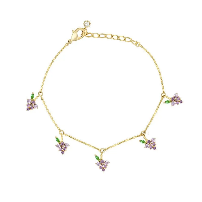 Dainty Colorful Crystal Fruits Bracelet