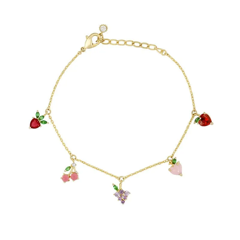 Dainty Colorful Crystal Fruits Bracelet
