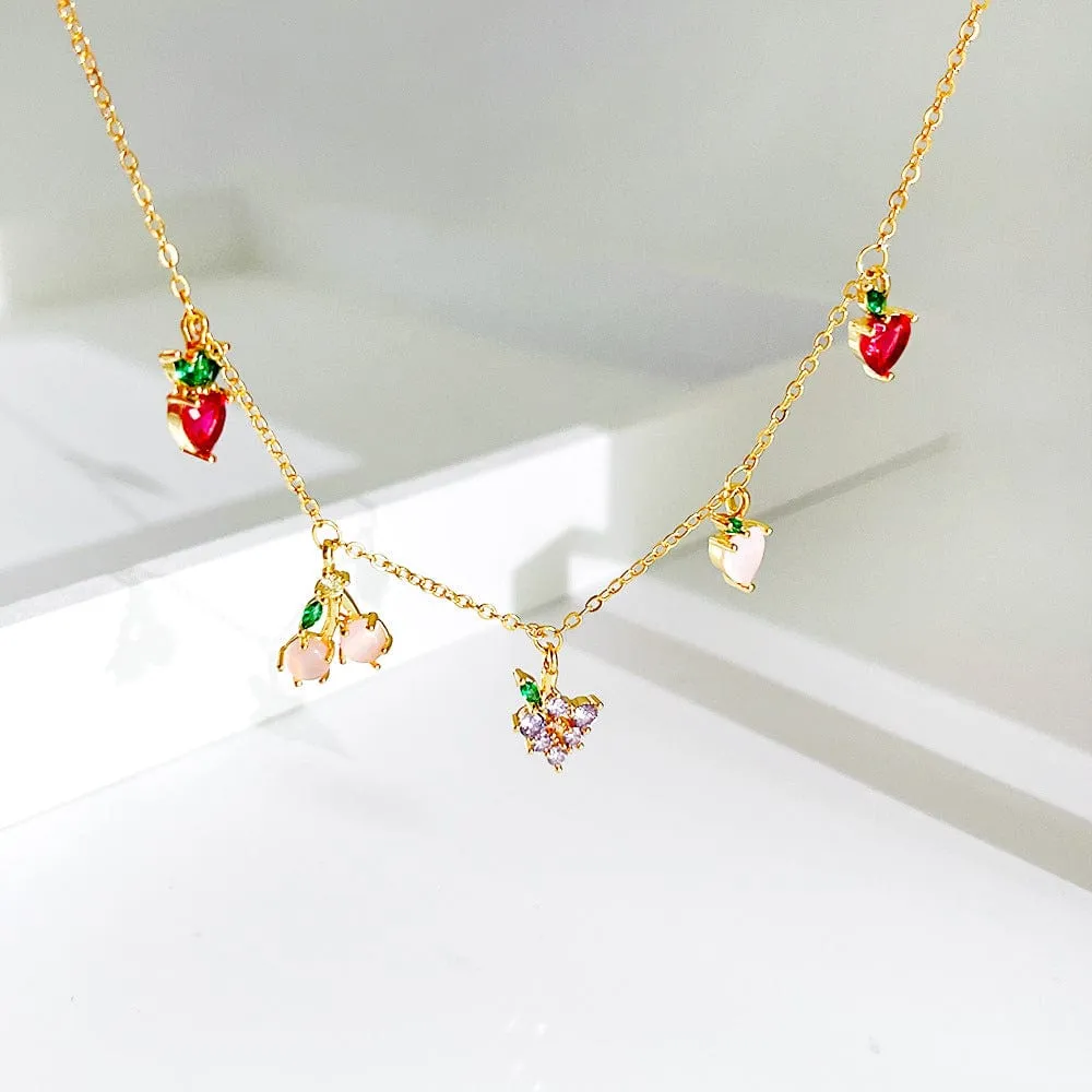Dainty Colorful Crystal Fruits Bracelet