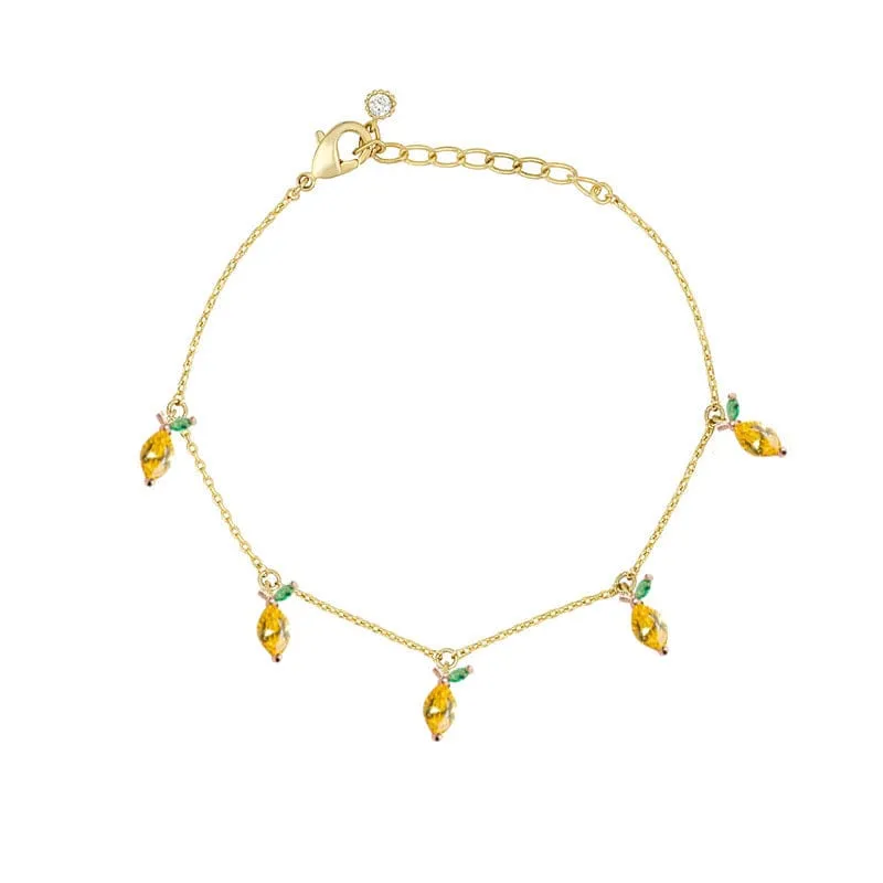 Dainty Colorful Crystal Fruits Bracelet