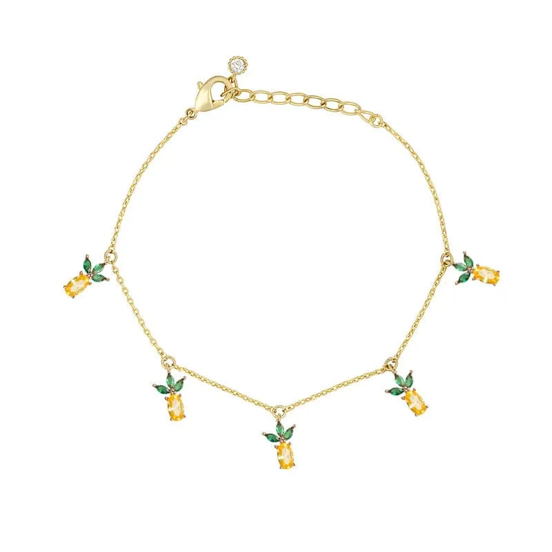 Dainty Colorful Crystal Fruits Bracelet