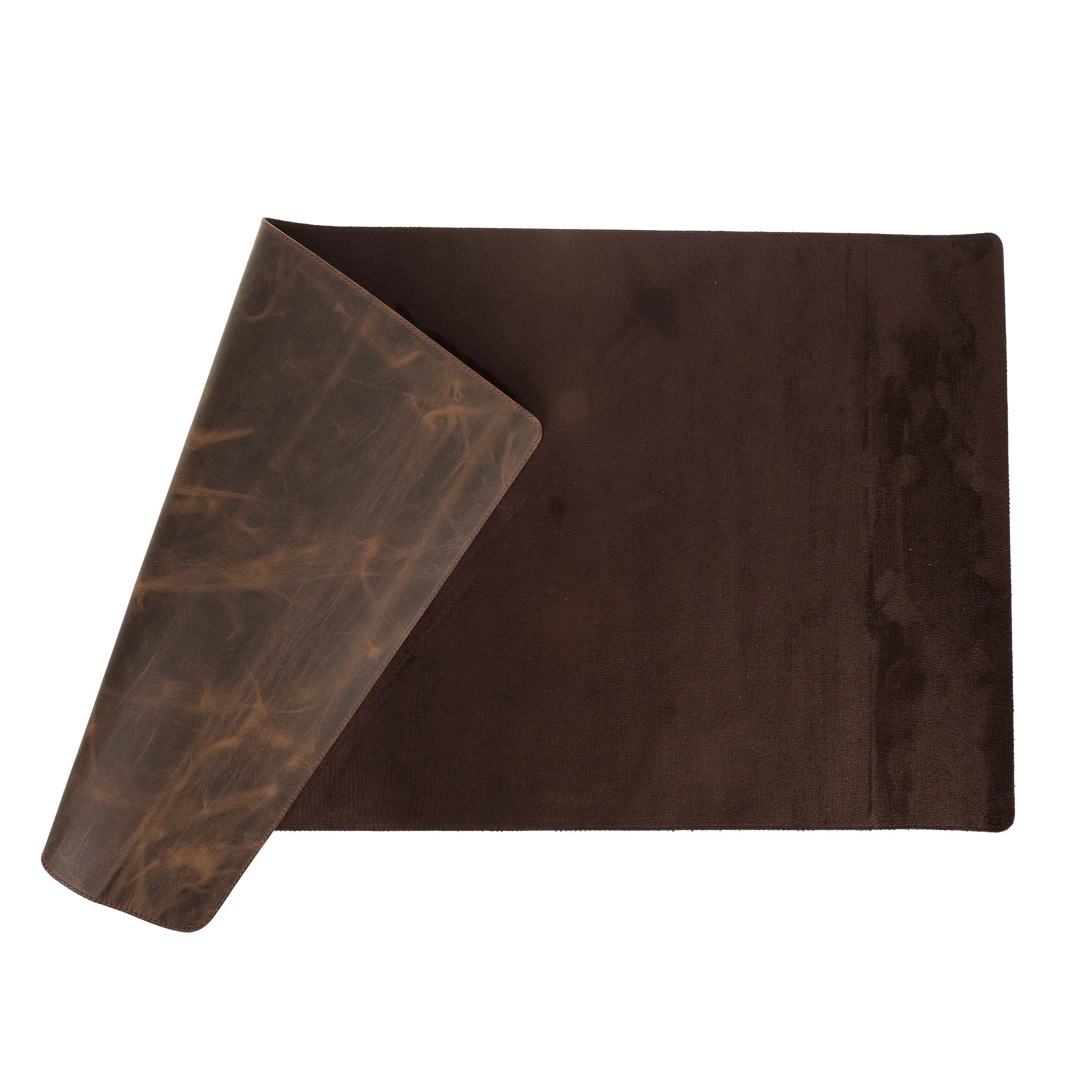 DelfiCase Genuine Dark Brown Leather Deskmat, Computer Pad, Office Desk Pad