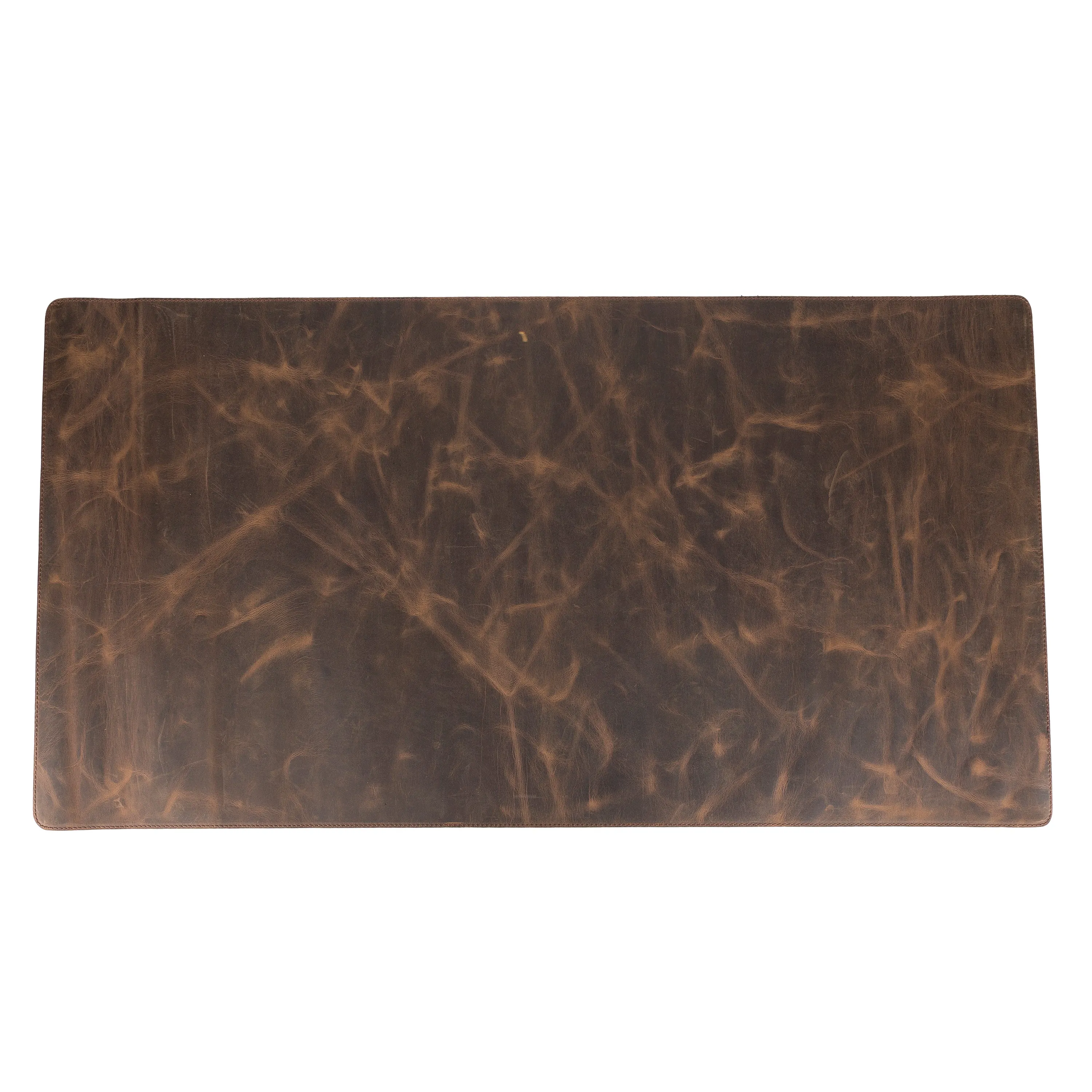 DelfiCase Genuine Dark Brown Leather Deskmat, Computer Pad, Office Desk Pad
