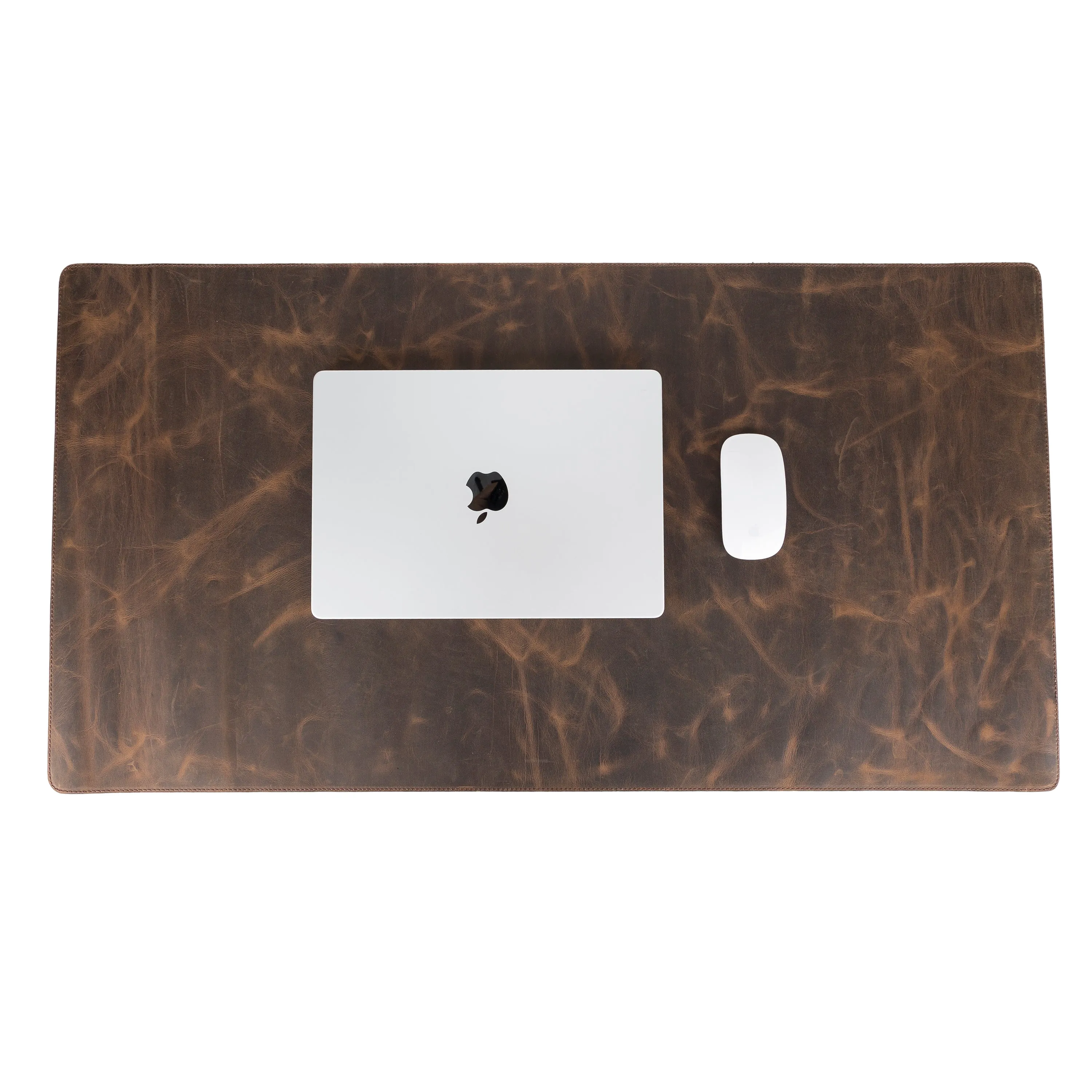 DelfiCase Genuine Dark Brown Leather Deskmat, Computer Pad, Office Desk Pad