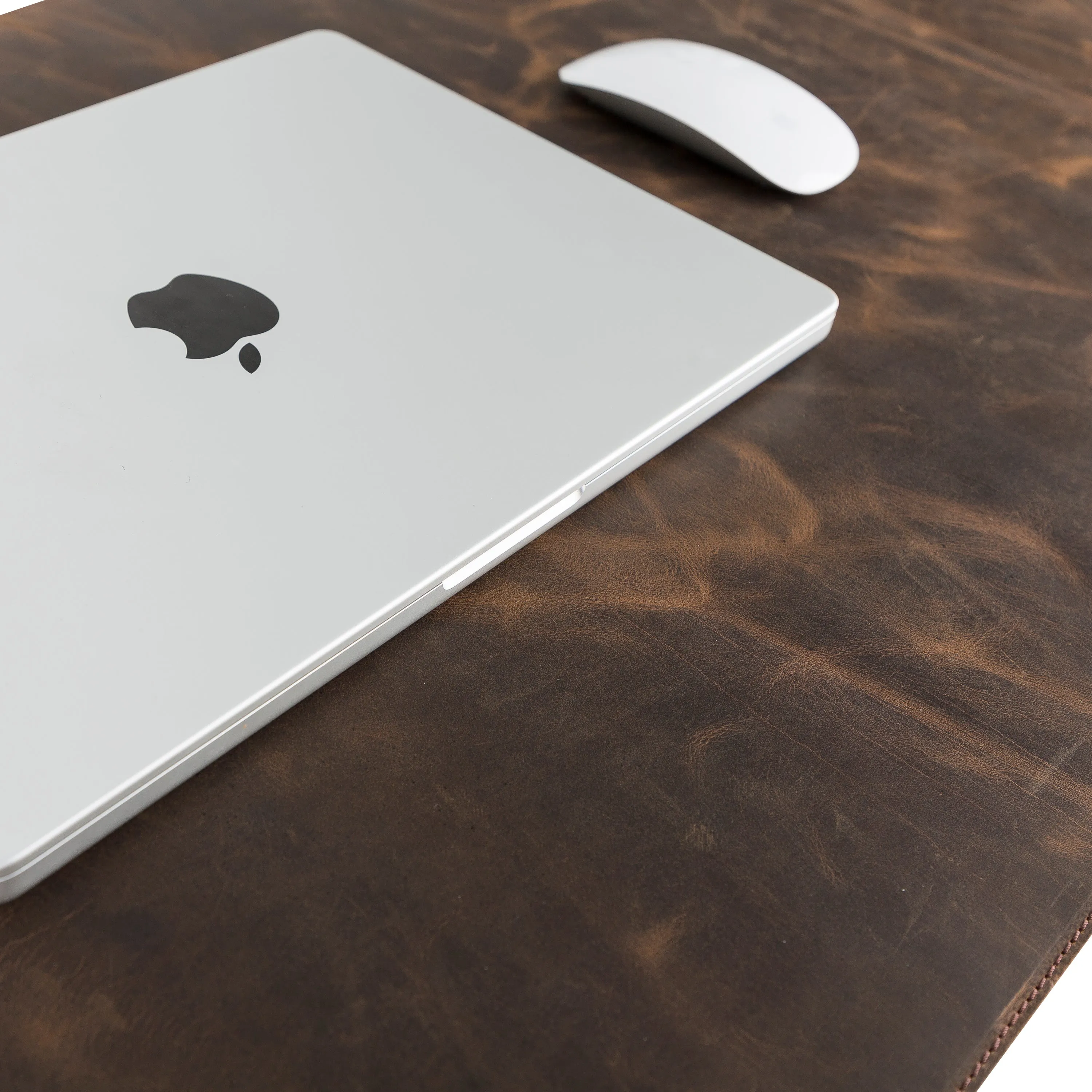 DelfiCase Genuine Dark Brown Leather Deskmat, Computer Pad, Office Desk Pad