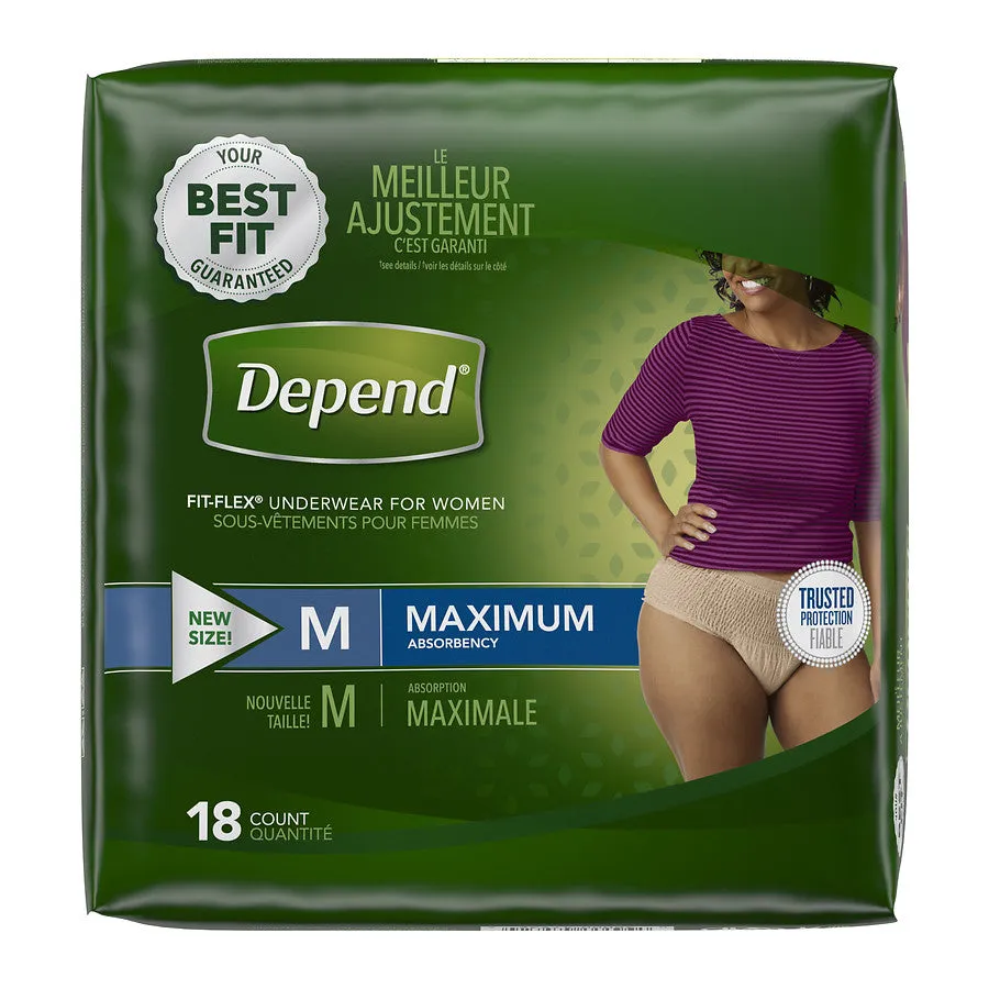 Depend Fit-Flex Underwear for Women Maximum Absorbency