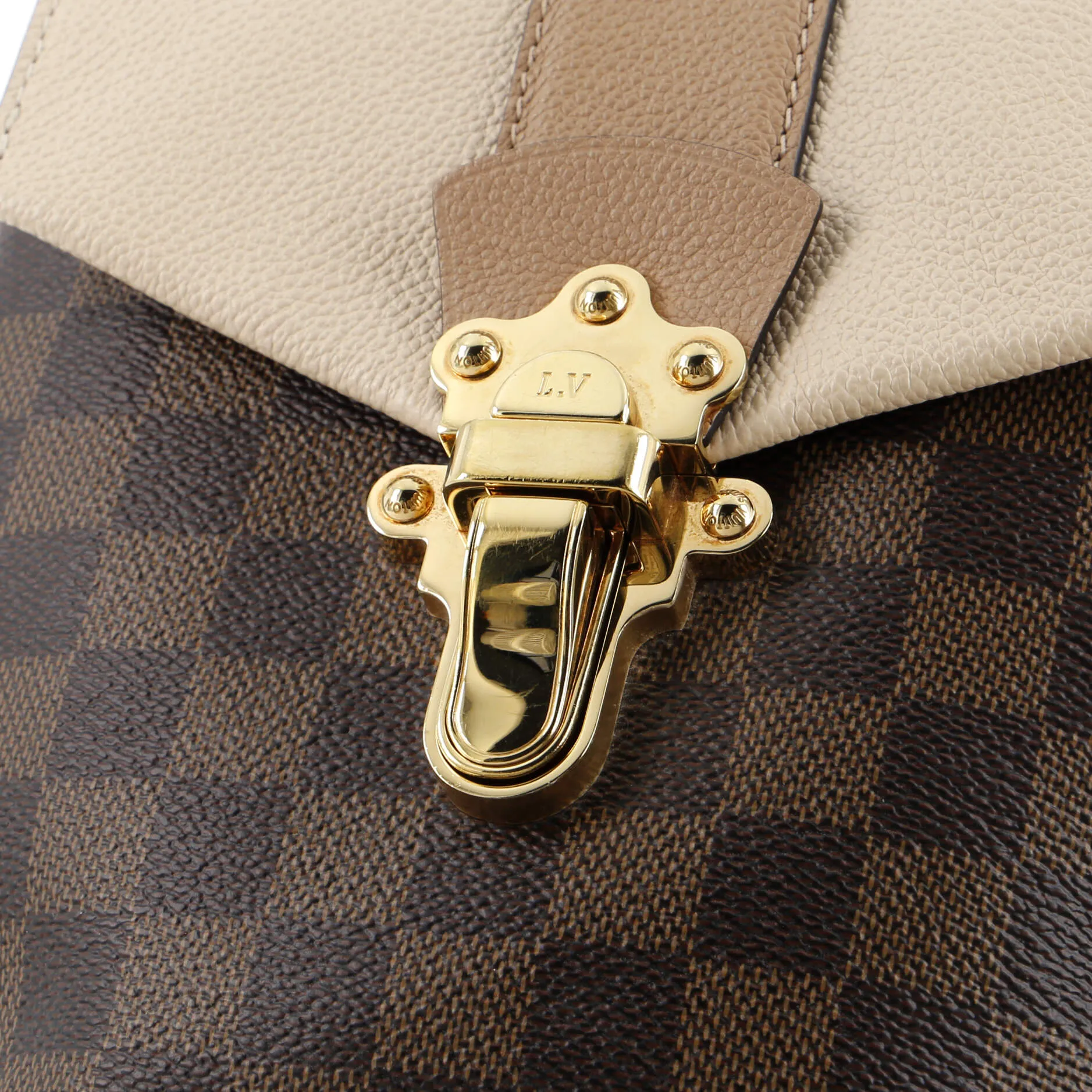 Designer Clapton Backpack Damier and Leather