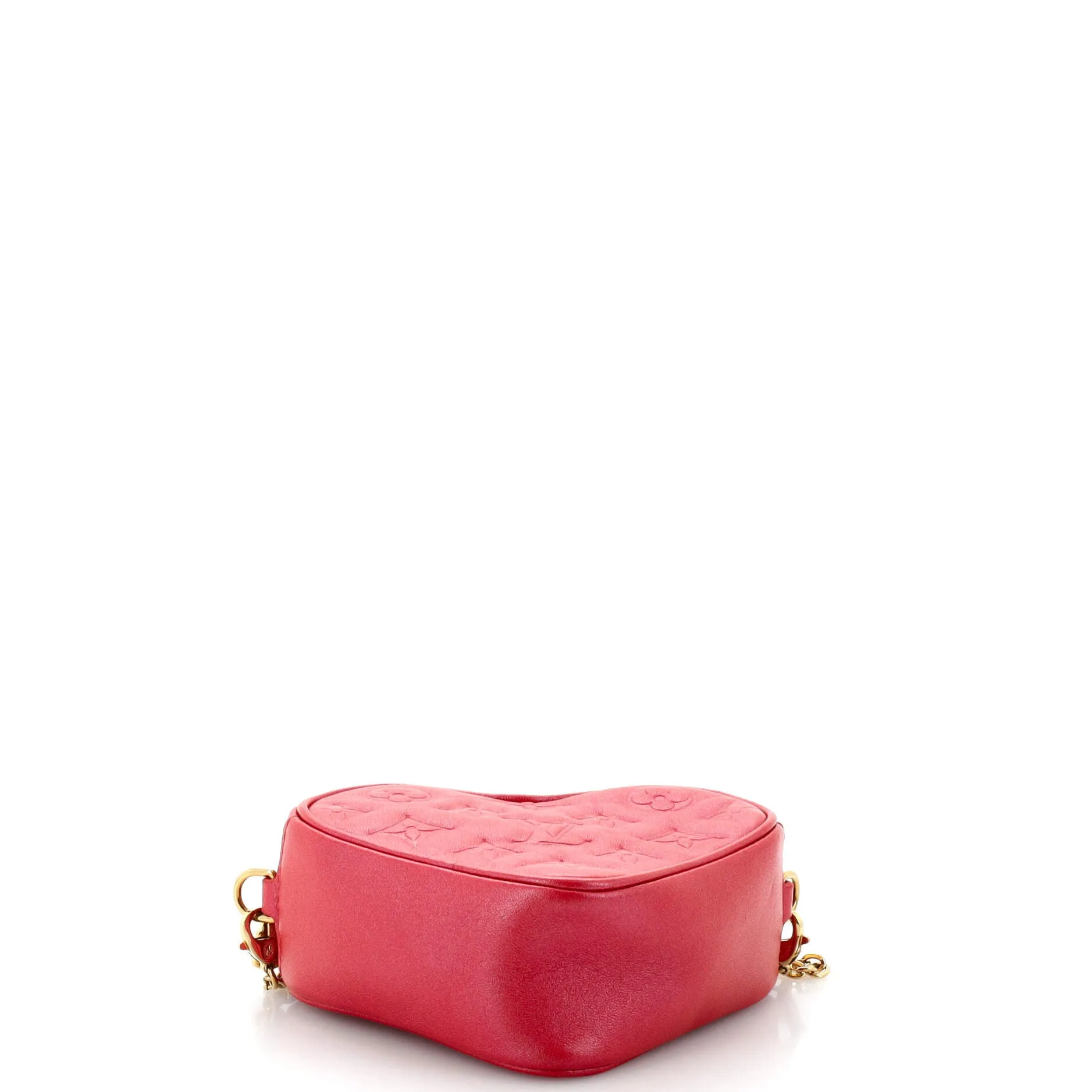 Designer Coeur Heart on Chain Bag Monogram Embossed Lambskin
