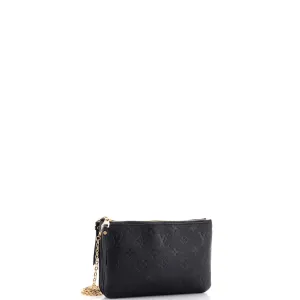 Designer Double Zip Pochette Monogram Empreinte Leather