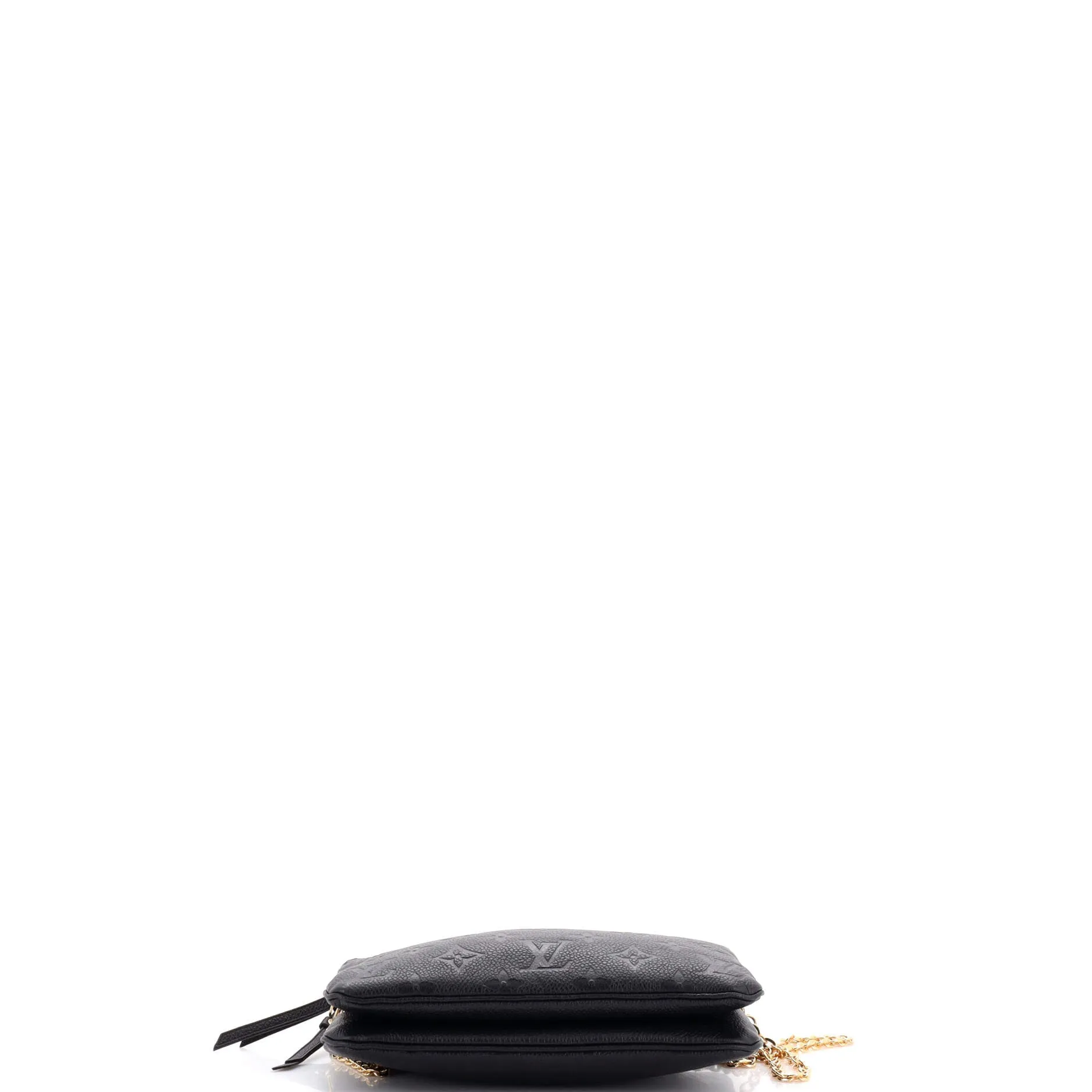 Designer Double Zip Pochette Monogram Empreinte Leather