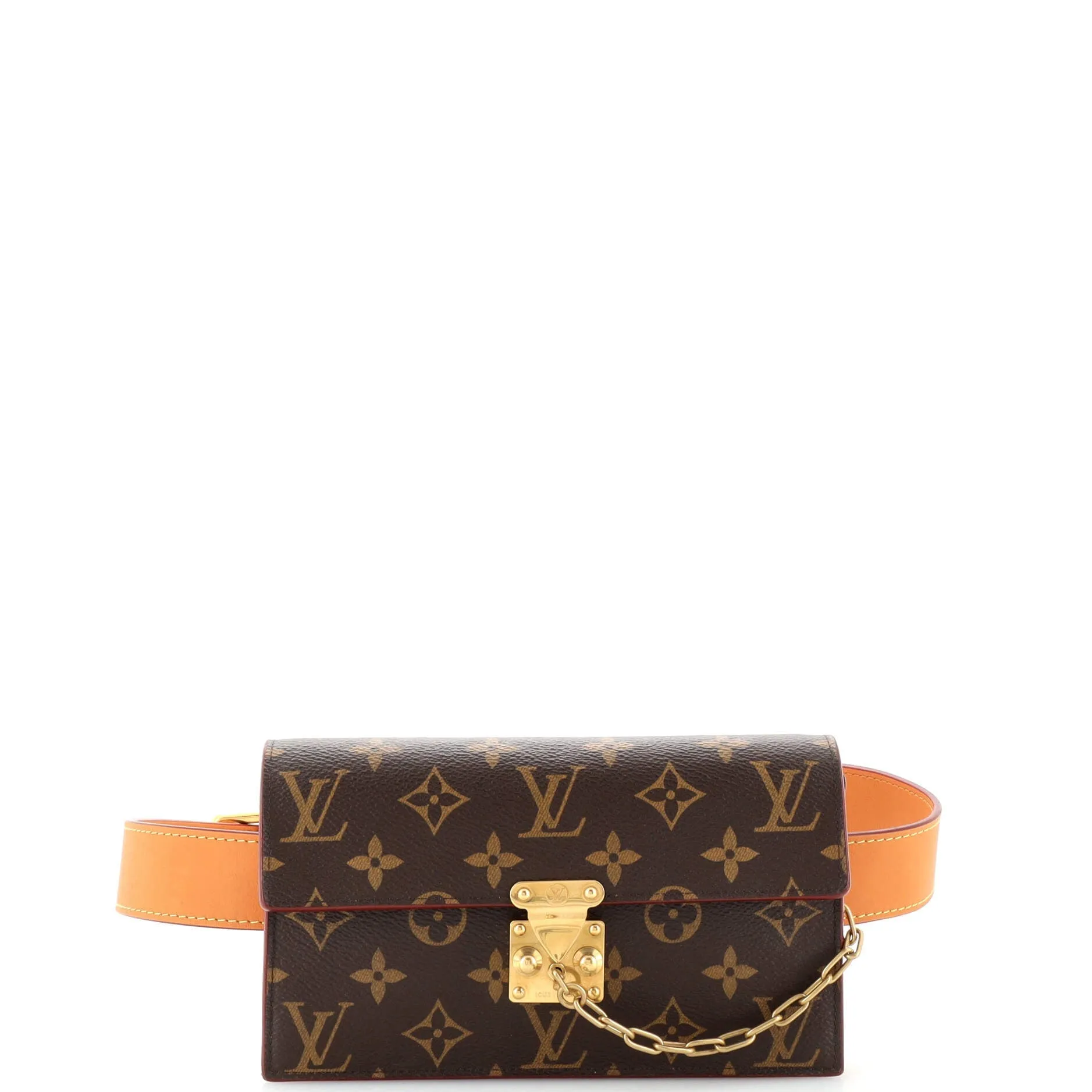 Designer S Lock Belt Pouch Monogram Canvas