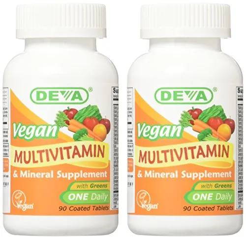 Deva Nutrition Vegan Vitamins Daily Multivitamin Y Minerales tabletas (Pack de 2)
