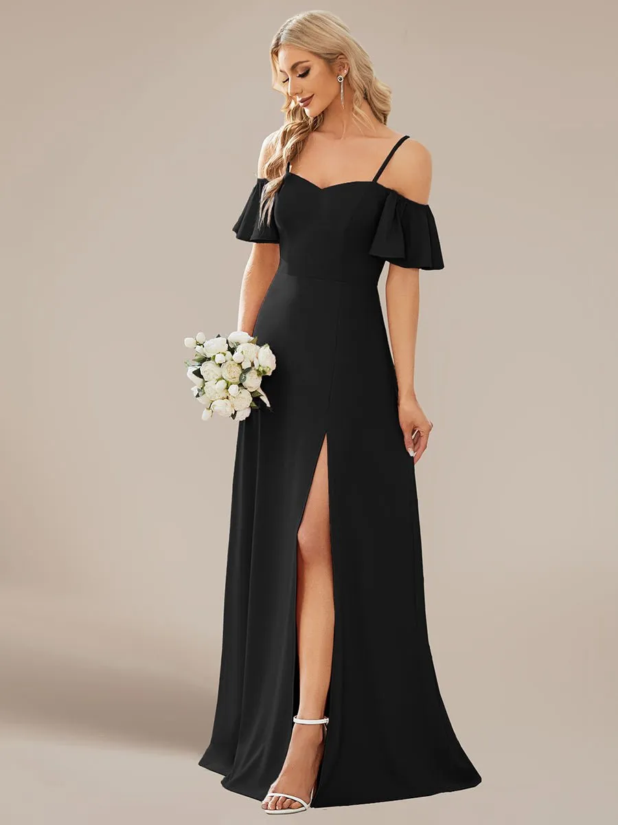 Diamond black drop sleeve ball dress with split s20-22 Express NZ wide