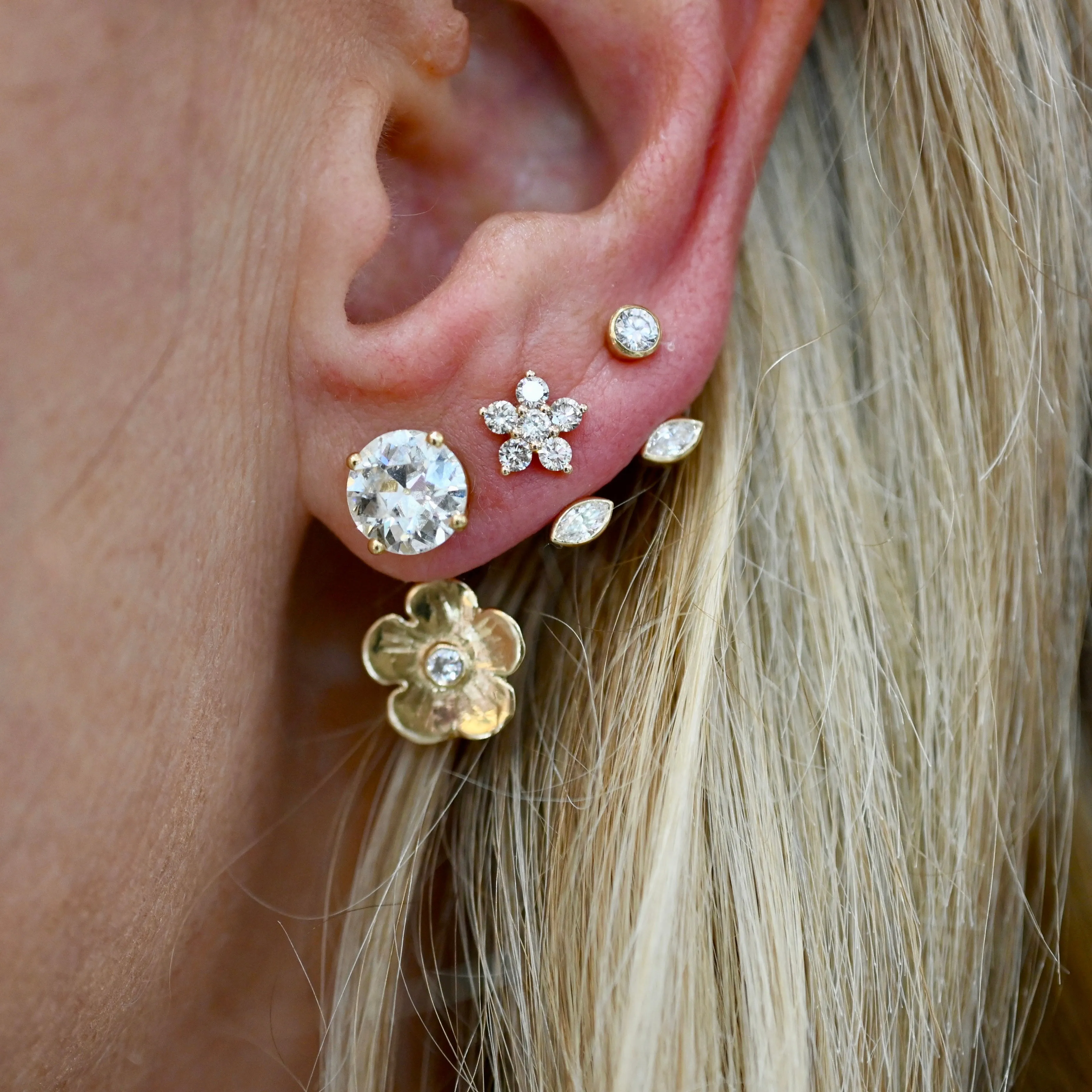 Diamond Petunia Hanging Ear Jacket