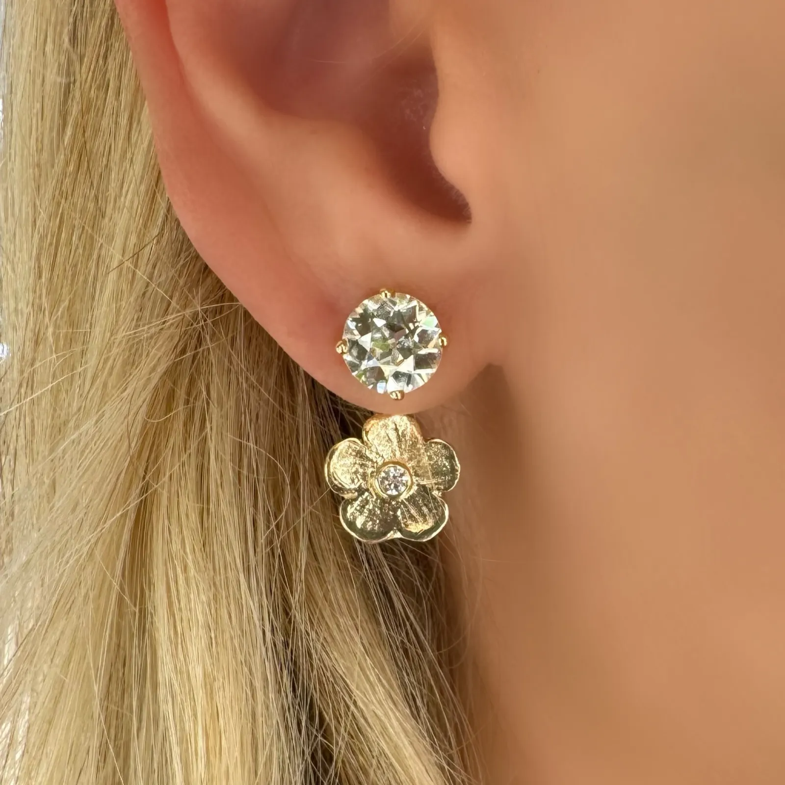 Diamond Petunia Hanging Ear Jacket