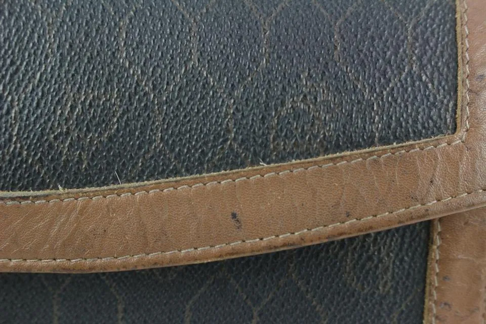 Dior Black x Brown Monogram Trotter Honeycomb Flap Wallet 914da39