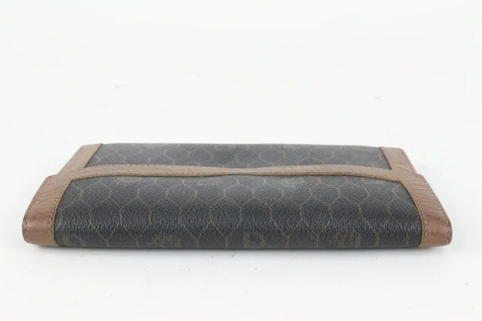 Dior Black x Brown Monogram Trotter Honeycomb Flap Wallet 914da39