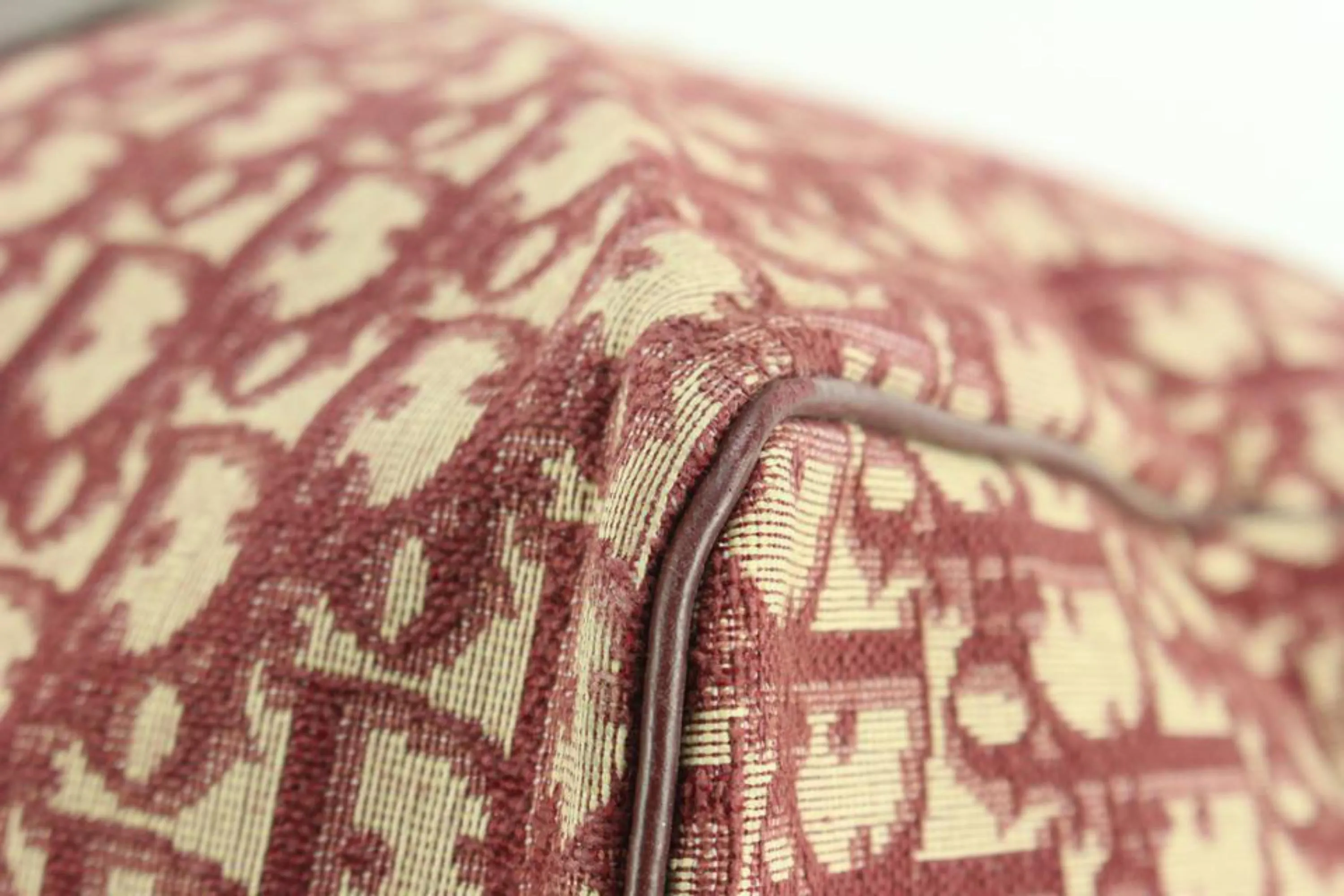 Dior Burgundy Dark Red Monogram Trotter Boston Duffle Bag 64d55s