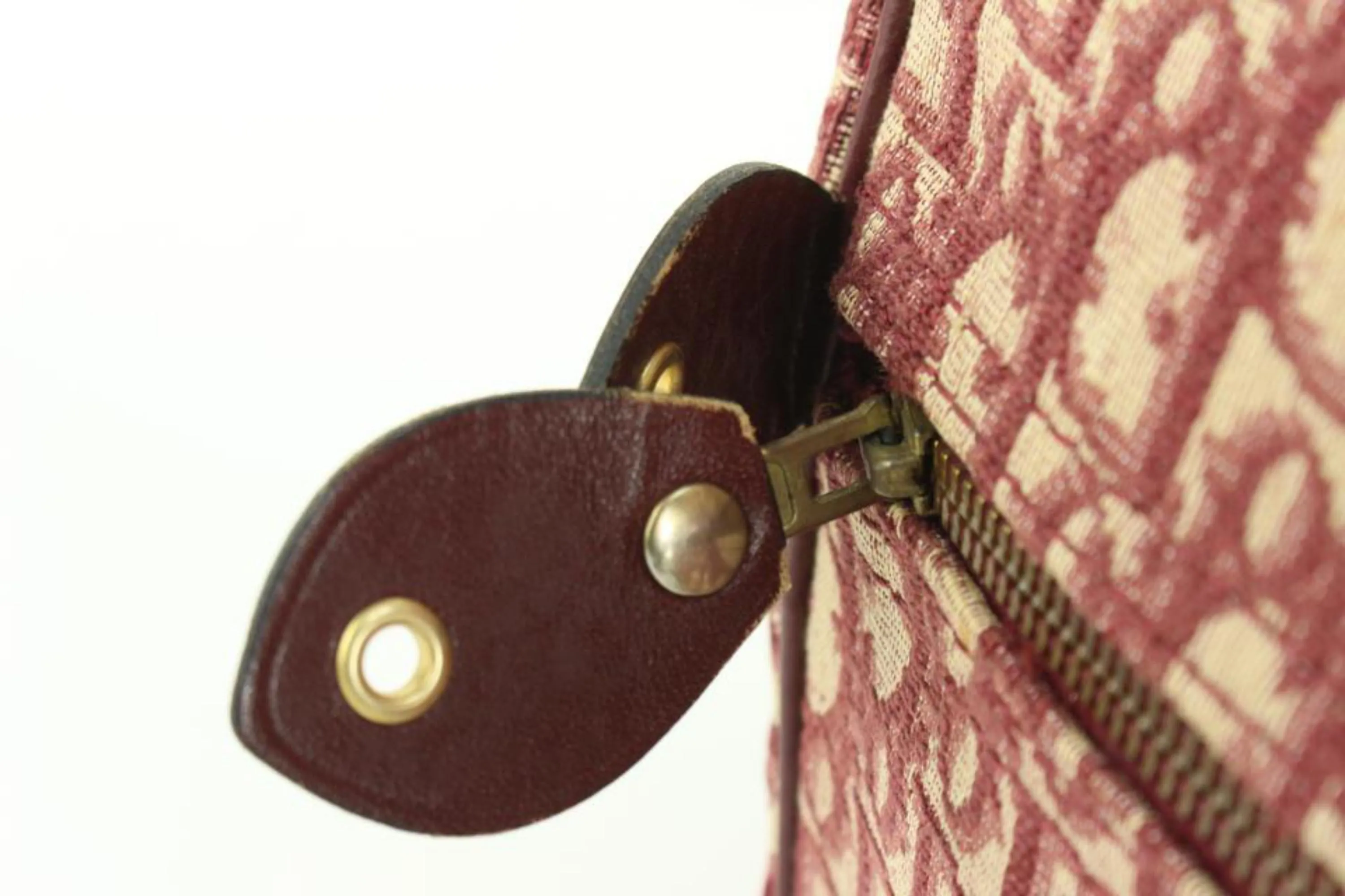 Dior Burgundy Dark Red Monogram Trotter Boston Duffle Bag 64d55s