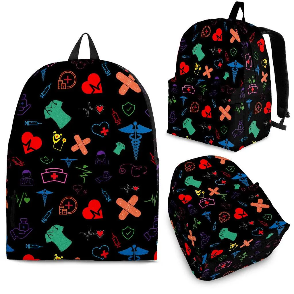 Doctor/Nurse Mosaic Women Black Backpack