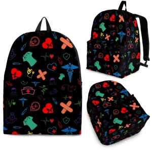 Doctor/Nurse Mosaic Women Black Backpack