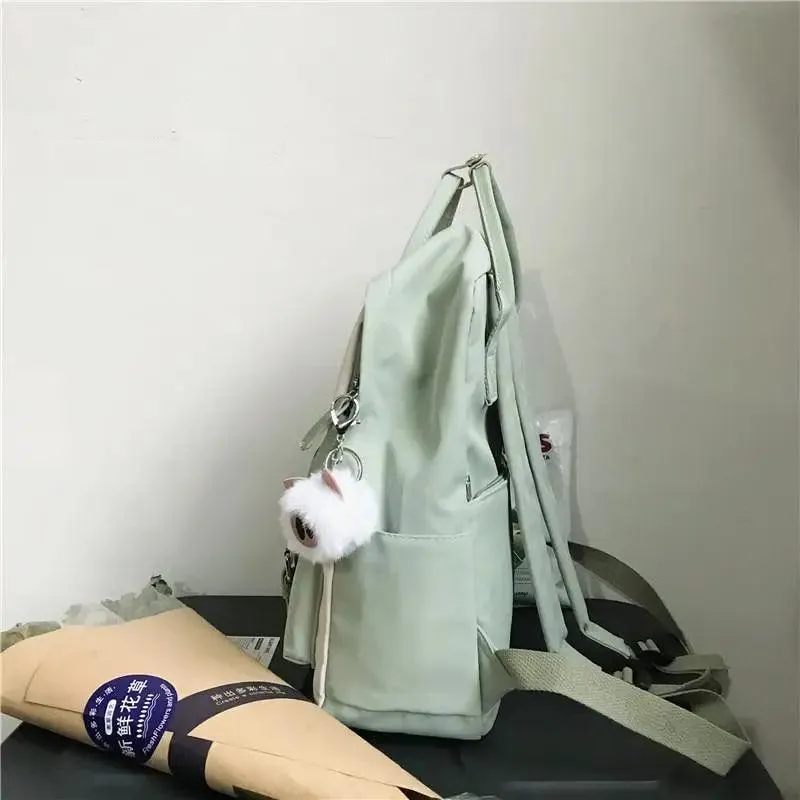Elegant Nylon Candy Color Waterproof School Bags for Teenagers Girls And Women Nice Patchwork On Backpack For Female