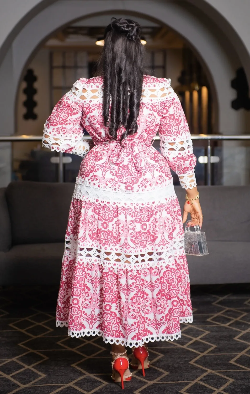 Enchanting Beauty- Floral Hollow-Out Lace Dress (New! 3 colors)