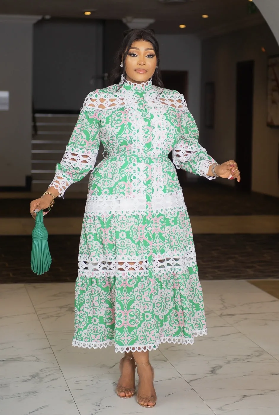 Enchanting Beauty- Floral Hollow-Out Lace Dress (New! 3 colors)