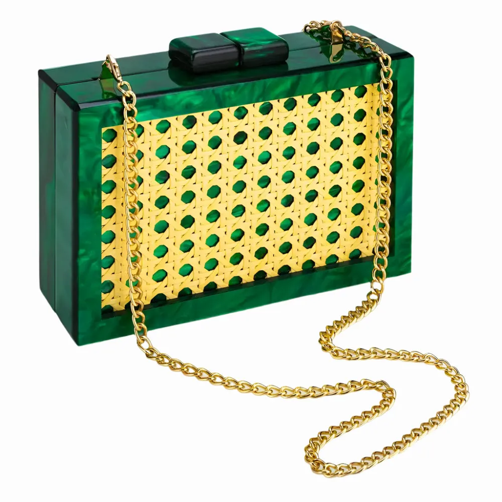 Evening Clutch Bag Women Rattan
