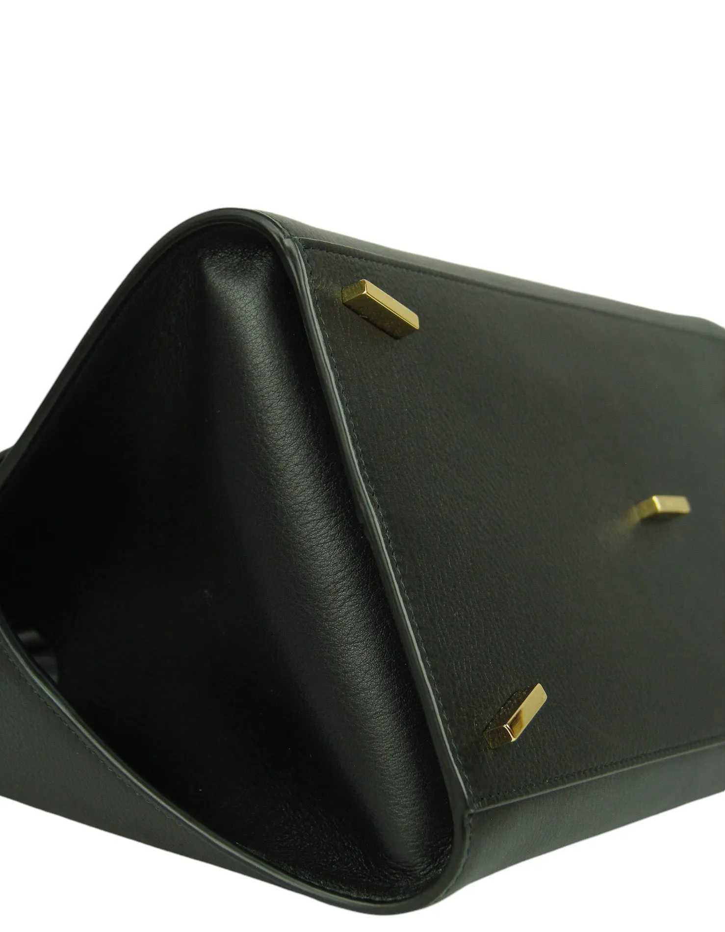 Ferragamo Black/Red Leather Hug Top Handle Bag