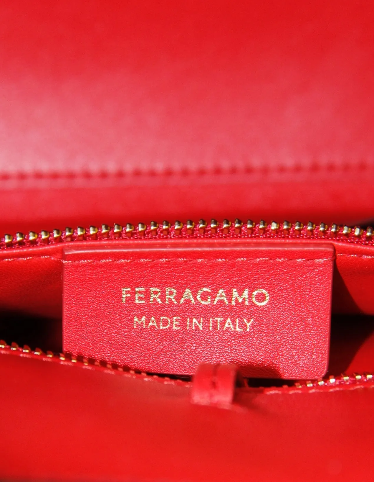 Ferragamo Black/Red Leather Hug Top Handle Bag