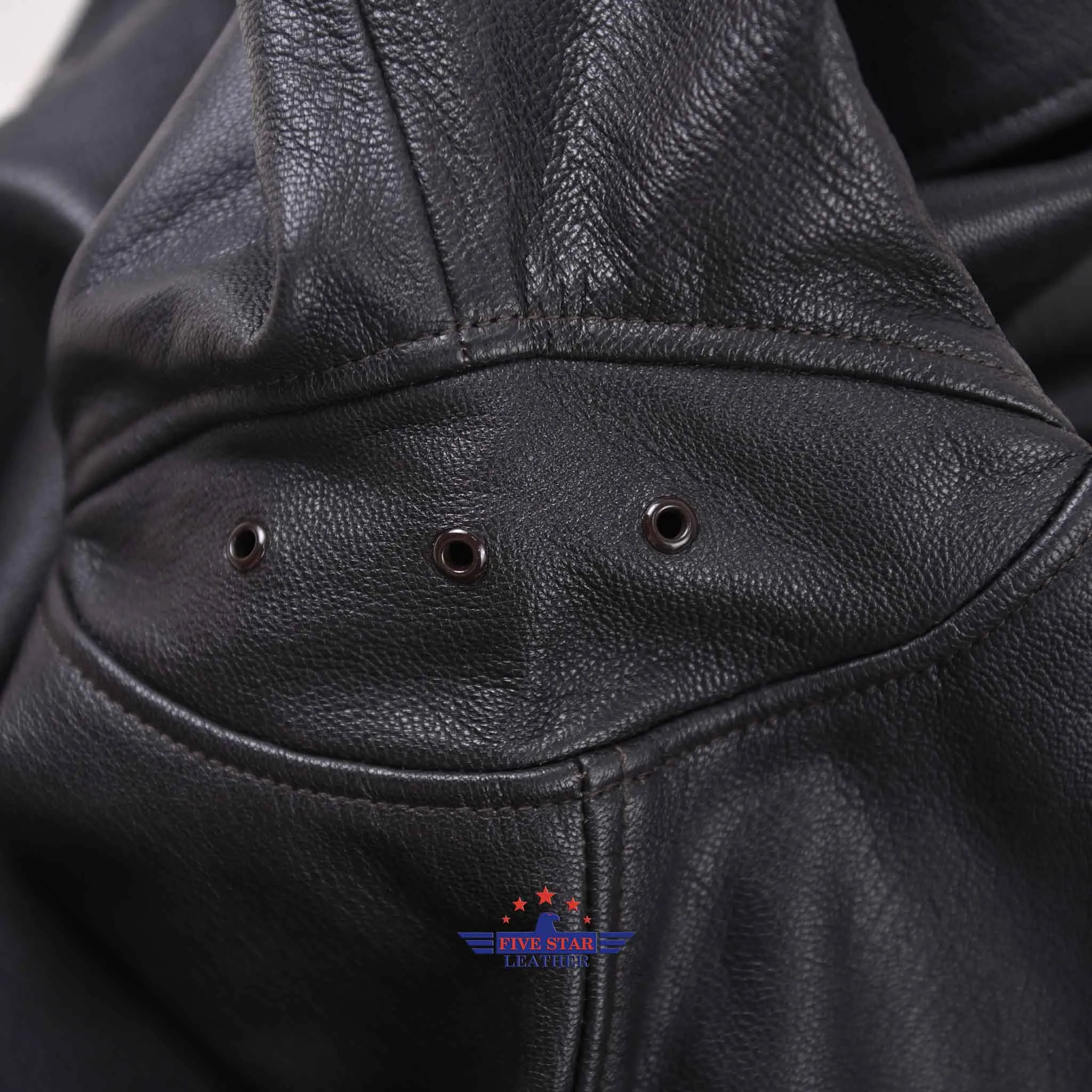 FiveStar Leather Men 1920s Car Coat Premium Goatskin Seal Brown